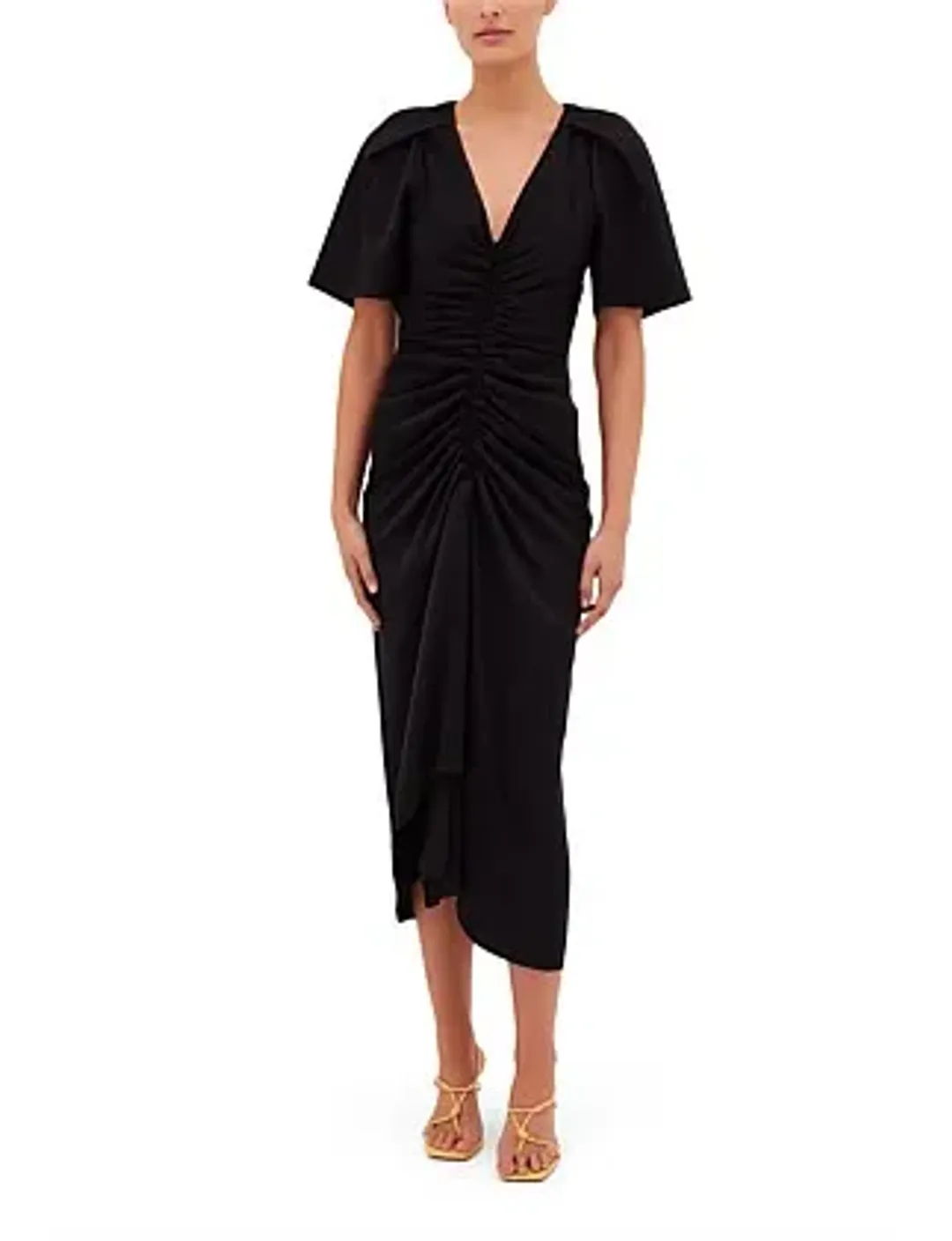Bianca Spender Black Satin Bellini Dress Size 14 for rent on The Volte - main image