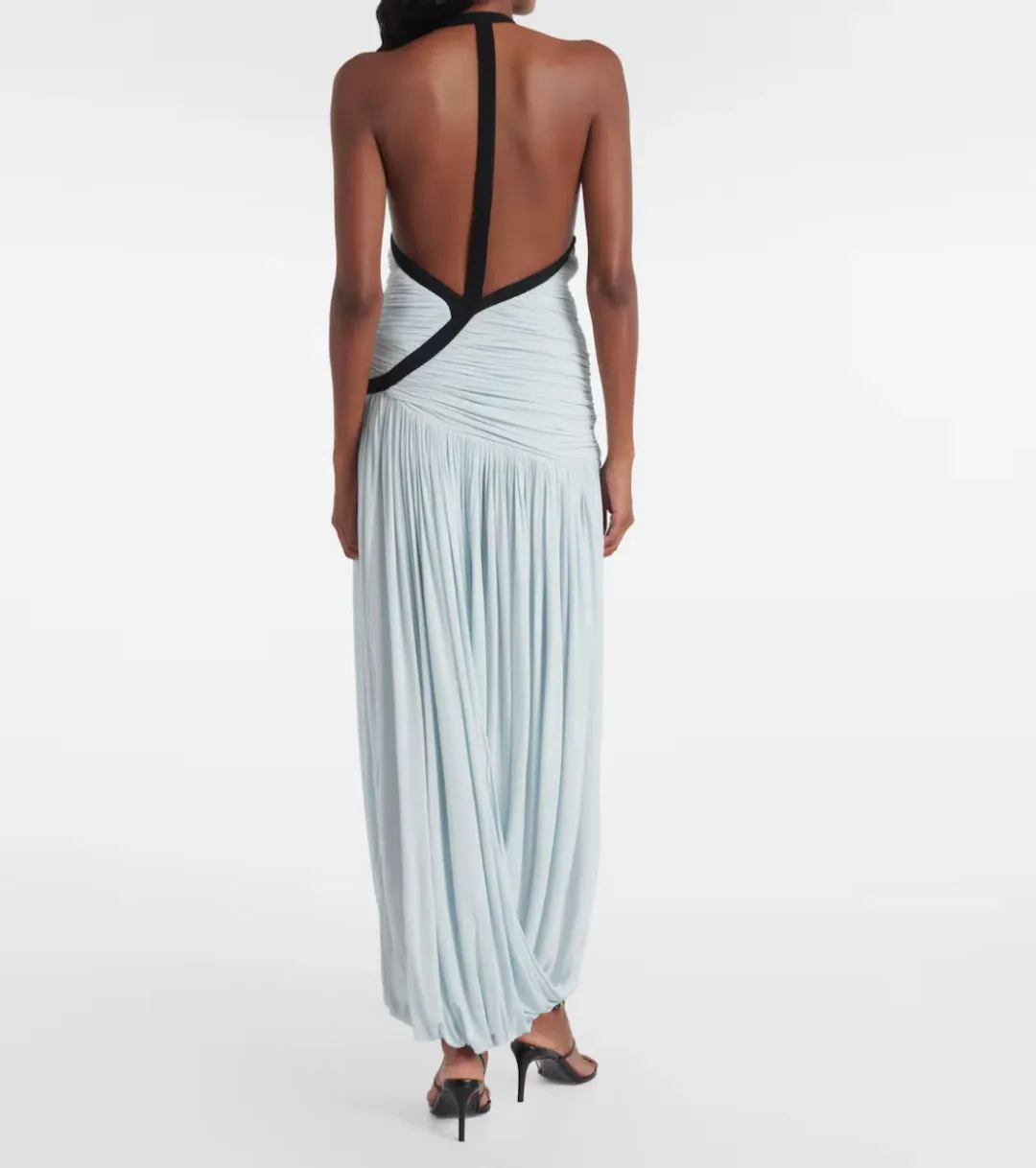 Christopher Esber Suspended Ruched Jersey Maxi Dress Size 8 for rent on The Volte - main image