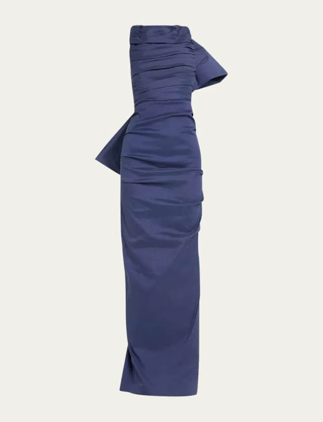 Rachel Gilbert Zora Maxi Gown in Stretch Taffeta in Navy Size 8 for rent on The Volte - main image