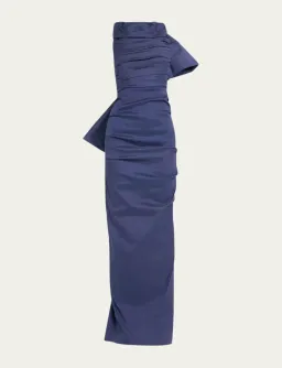 Rachel Gilbert Zora Maxi Gown in Stretch Taffeta in Navy Size 8 for rent on The Volte - image 5