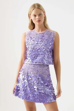 Aje Celeste Sequin Top Purple Size 8 for rent on The Volte - image 1