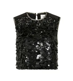 Aje Celeste Sequin Top in Black Size AU 12 for rent on The Volte - image 4