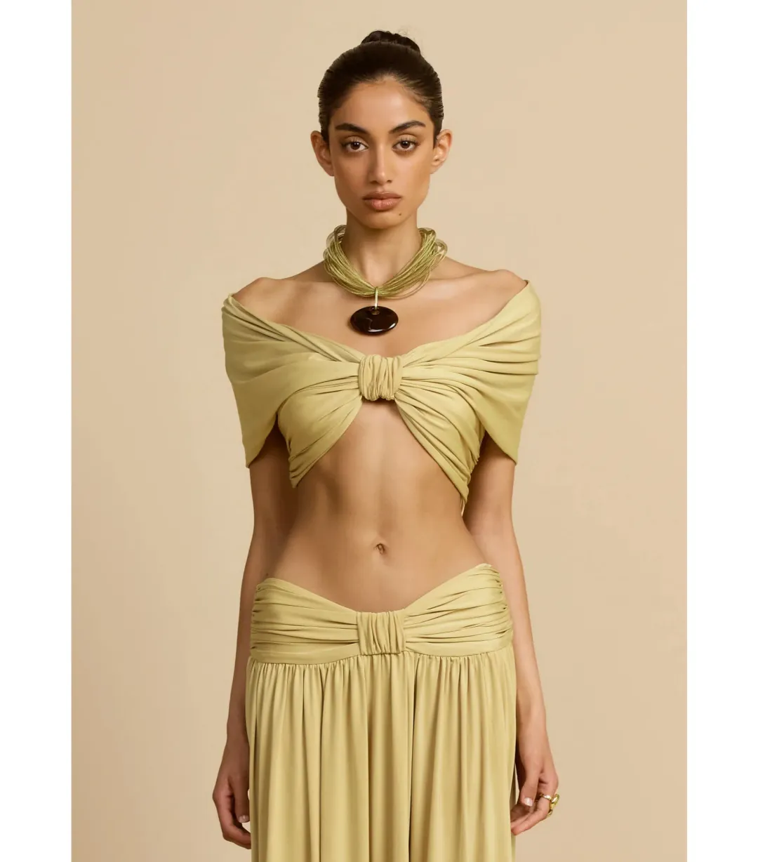 Arcina Ori Alessia Top and Maxi Skirt In Gold Size S / AU 8 for rent on The Volte - main image