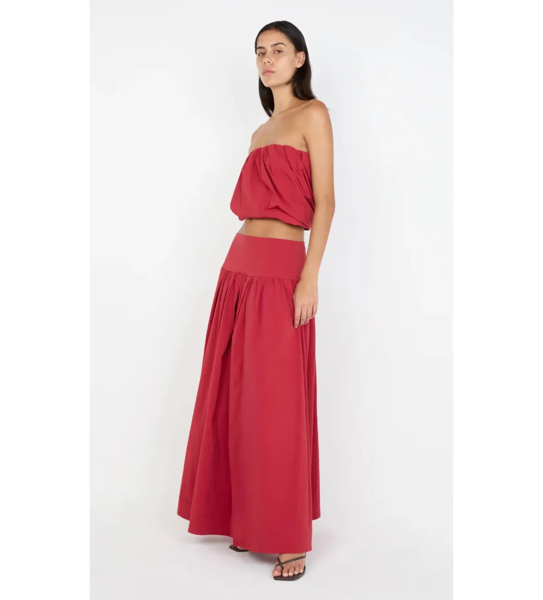 Bec & Bridge Dante Bubble Top and Maxi Skirt Set Cherry Size AU 6 for rent on The Volte - main image