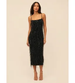 Rachel Gilbert Cynthia Midi Dress in Black Size 4/AU14 for rent on The Volte - image 1