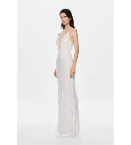 Misha Sapphire Sequin Maxi Dress in Ivory Size 8/S for rent on The Volte - image 2