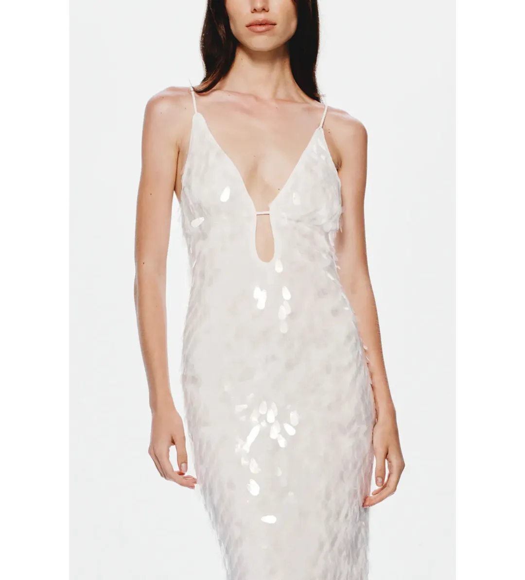 Misha Sapphire Sequin Maxi Dress Ivory Size 10/M for rent on The Volte - main image