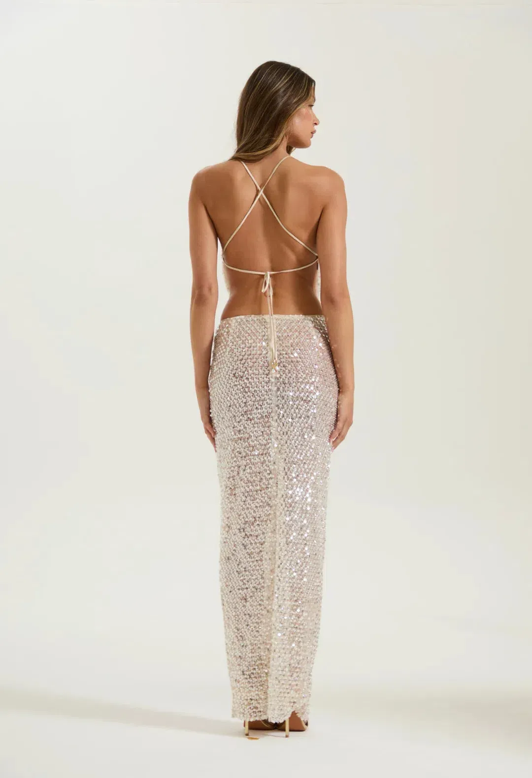SYDNEY LANE CRYSTAL SEQUIN CO-ORD QUARTZ. SIZE S / AU 8 for rent on The Volte - main image