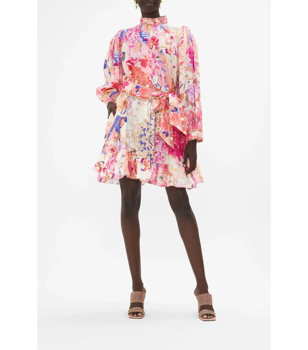 Camilla Drop Sleeve Shirt Dress Rose Bed Rendezvous Size XS / AU 8 for rent on The Volte - main image
