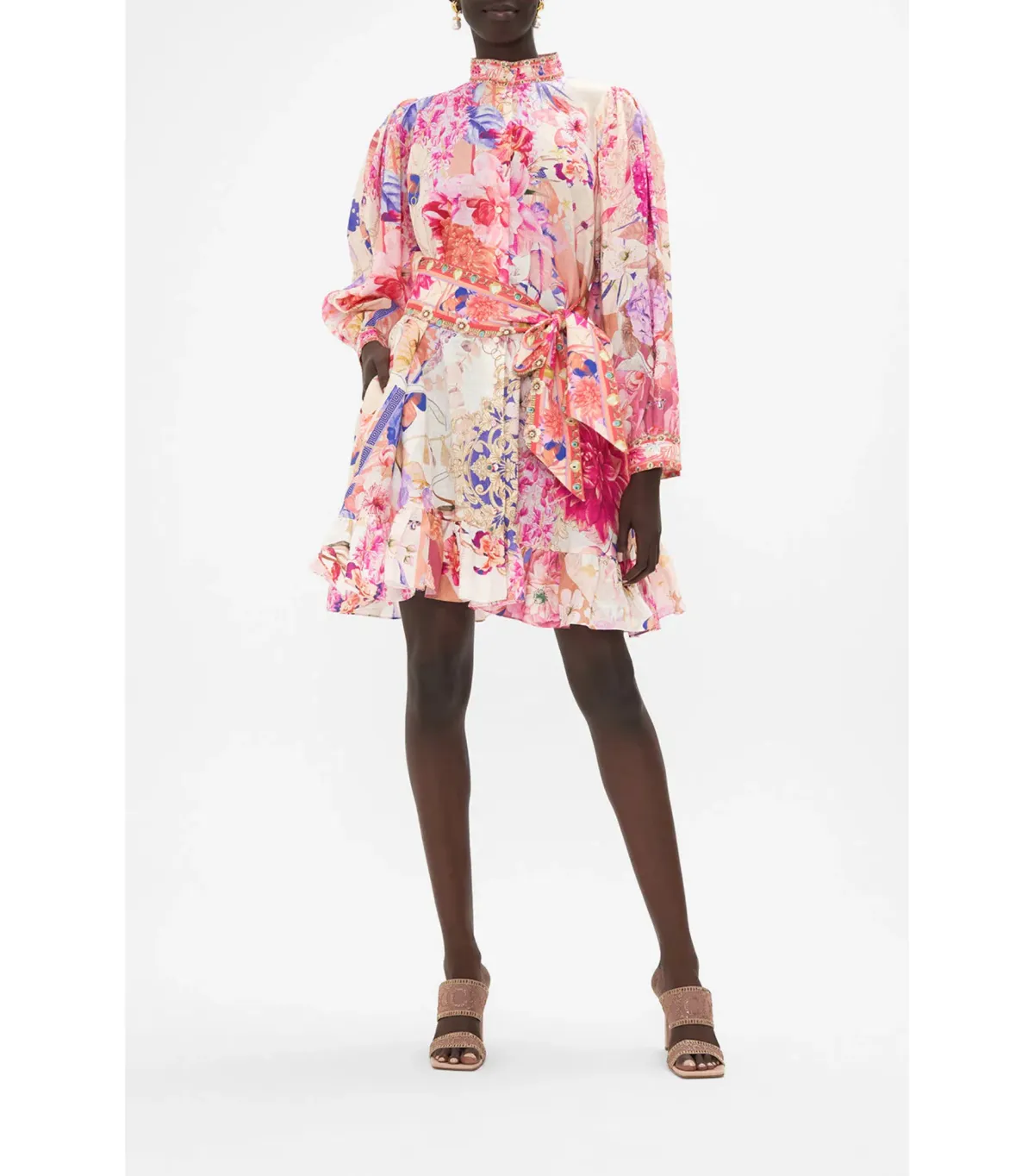 Camilla Drop Sleeve Shirt Dress Rose Bed Rendezvous Size XS / AU 8 for rent on The Volte - main image