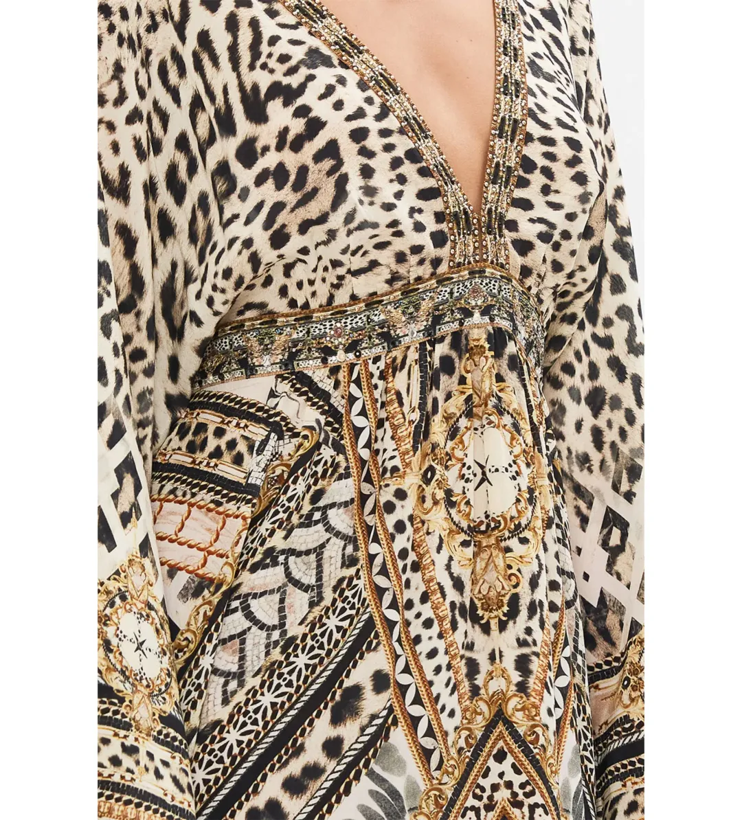 Camilla Gathered Kimono Dress in Mosaic Muse Size S / AU 10  for rent on The Volte - main image