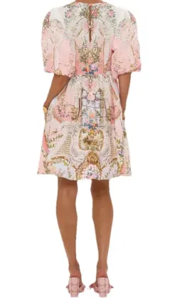 Camilla V Neck Puff Sleeve Short Dress Lisbon Lullaby Size S (10)  for rent on The Volte - image 3