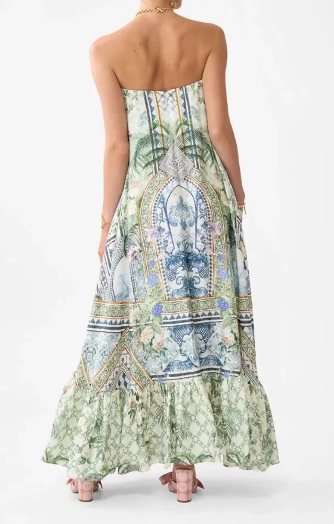 Camilla Strapless Maxi Ruffle Hem Jardim Party Size S/ AU 10 for rent on The Volte - main image