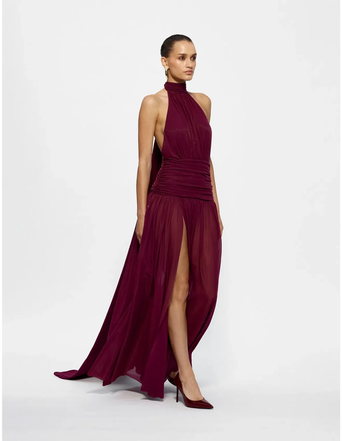 Effie Kats Verity Gown Burgundy Size 8 for rent on The Volte - main image