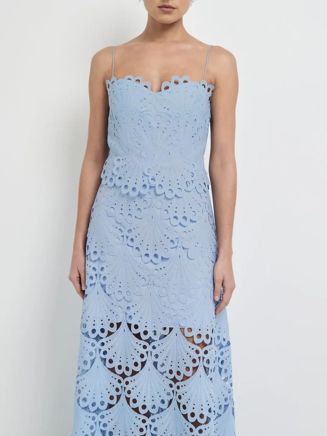 Sheike Ella Lace Maxi Dress Blue Size AU 8 for rent on The Volte - main image