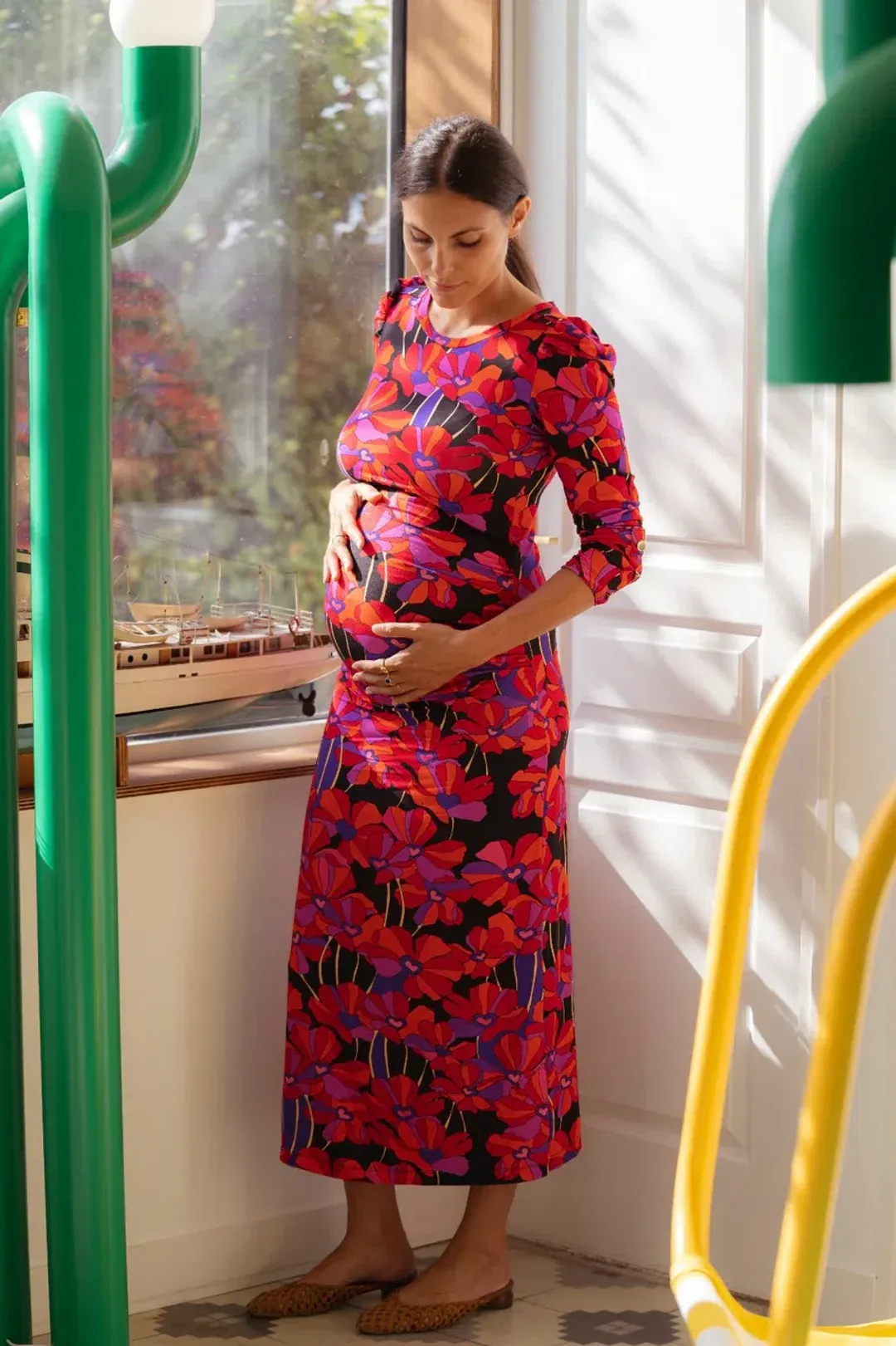Paloma Wool Thelma Flower Power Pregnancy Dress Multi Floral Size 10 for rent on The Volte - main image