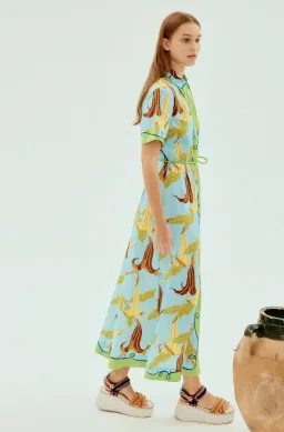 Alemais Rafaela Shirtdress Green Print Size 16 for rent on The Volte - image 2