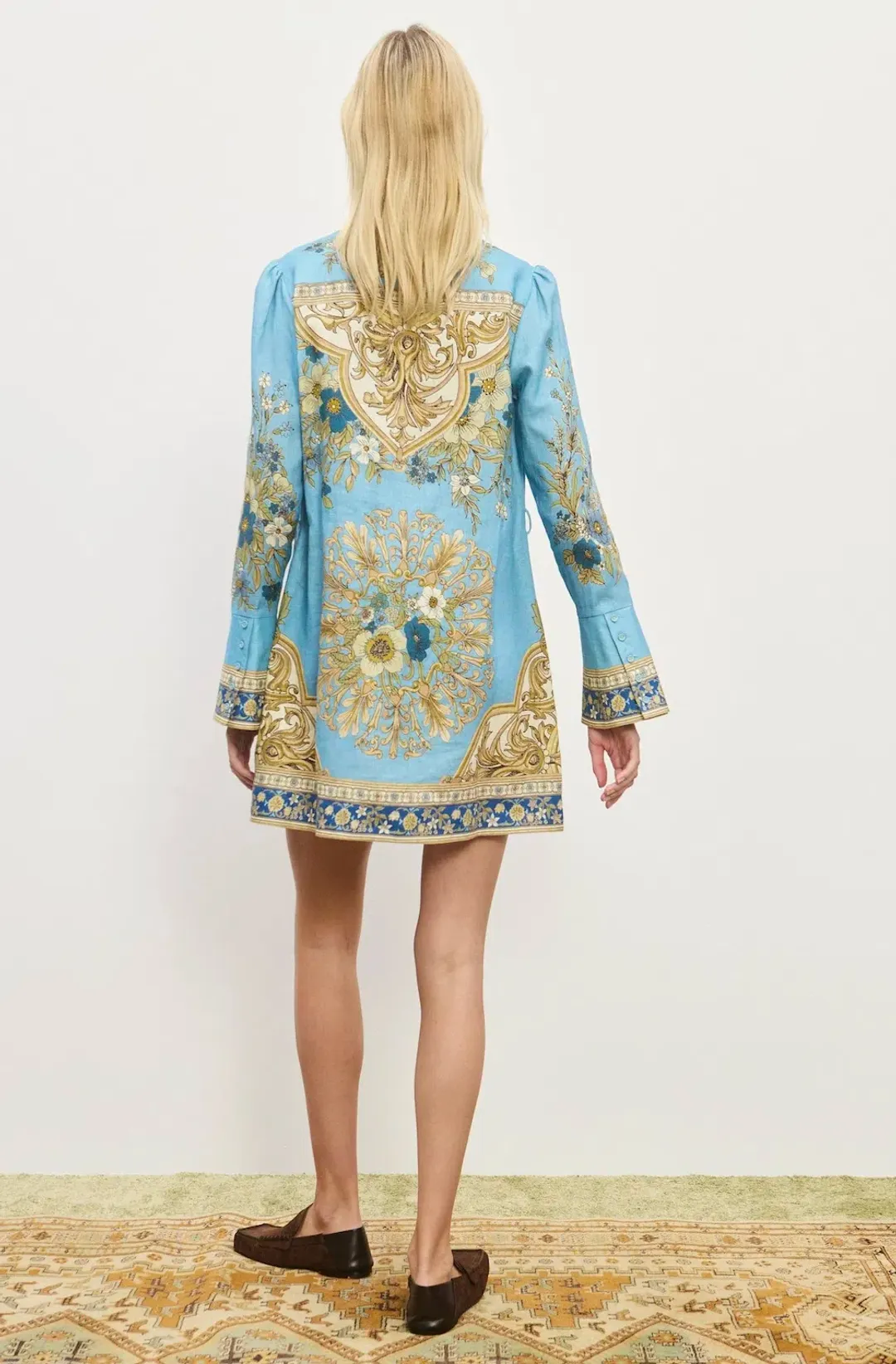Alemais Cassie Mini Dress Blue Print Size 16 for rent on The Volte - main image
