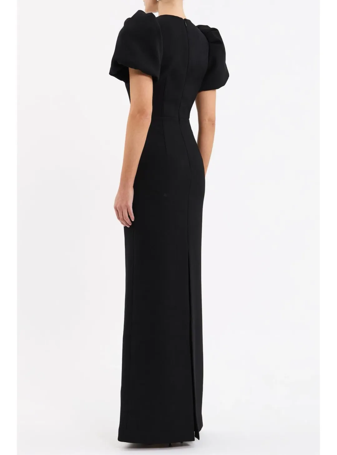 Rebecca Vallance Violetta Puff Sleeve Gown Maxi Black Size 10 for rent on The Volte - main image