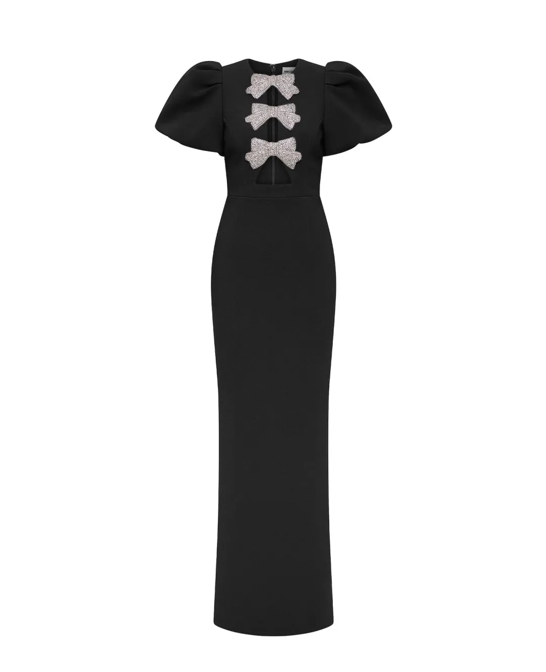 Rebecca Vallance Violetta Puff Sleeve Gown Maxi Black Size 10 for rent on The Volte - main image