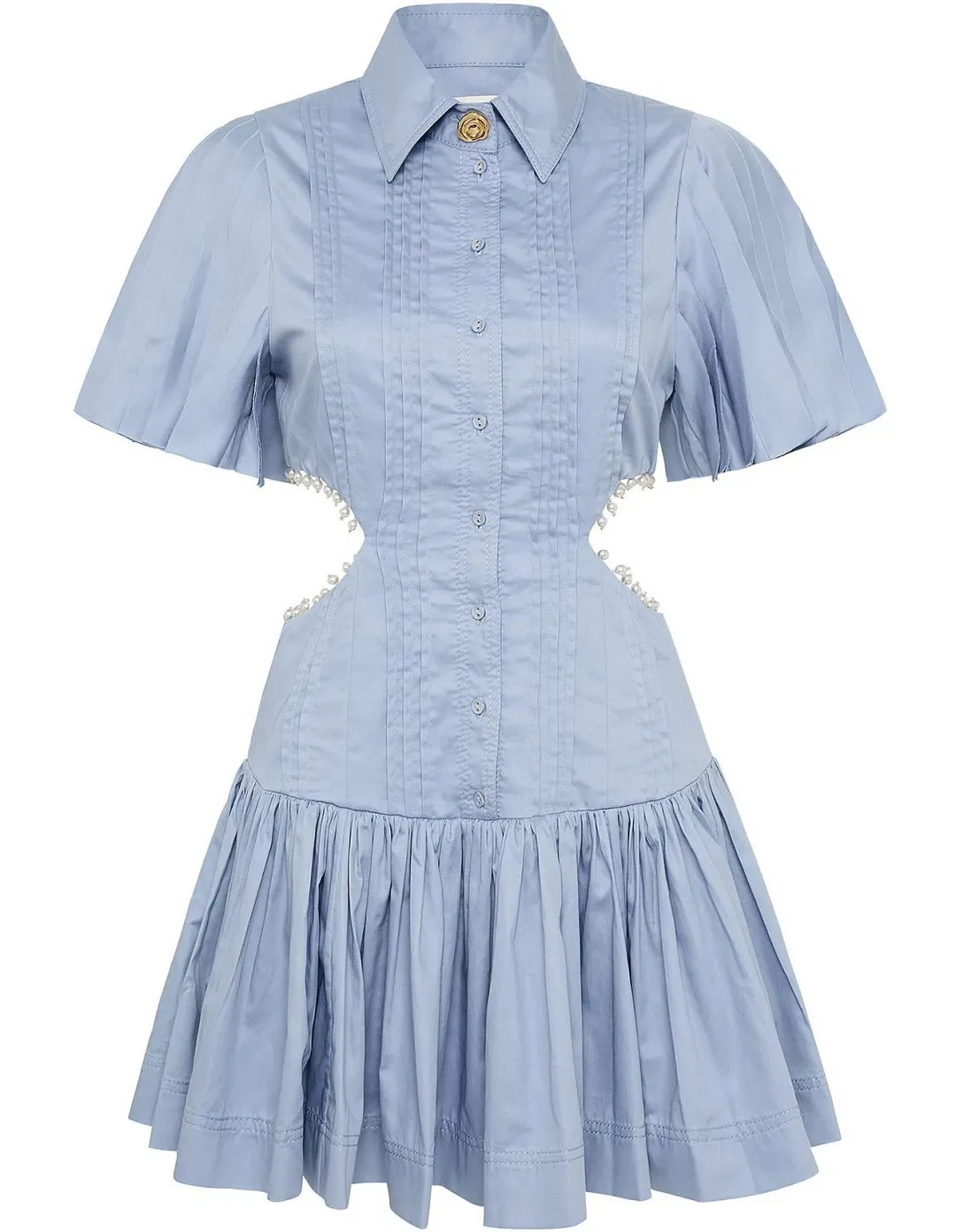 Aje Mythos Pearl Mini Dress Blue Size 8  for rent on The Volte - main image