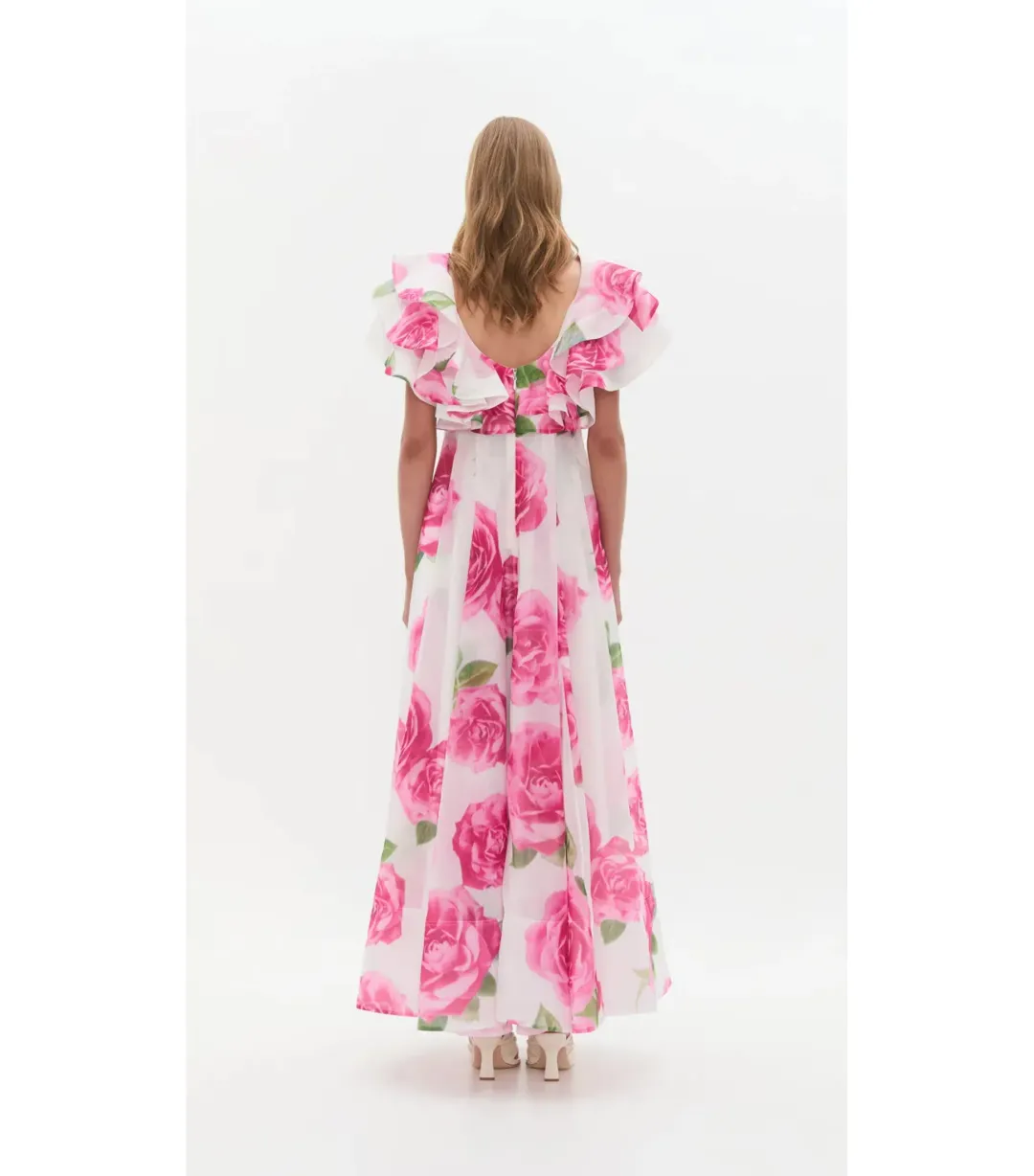 Aje Olea Maxi Dress in Soft Rose Light Size AU 12  for rent on The Volte - main image