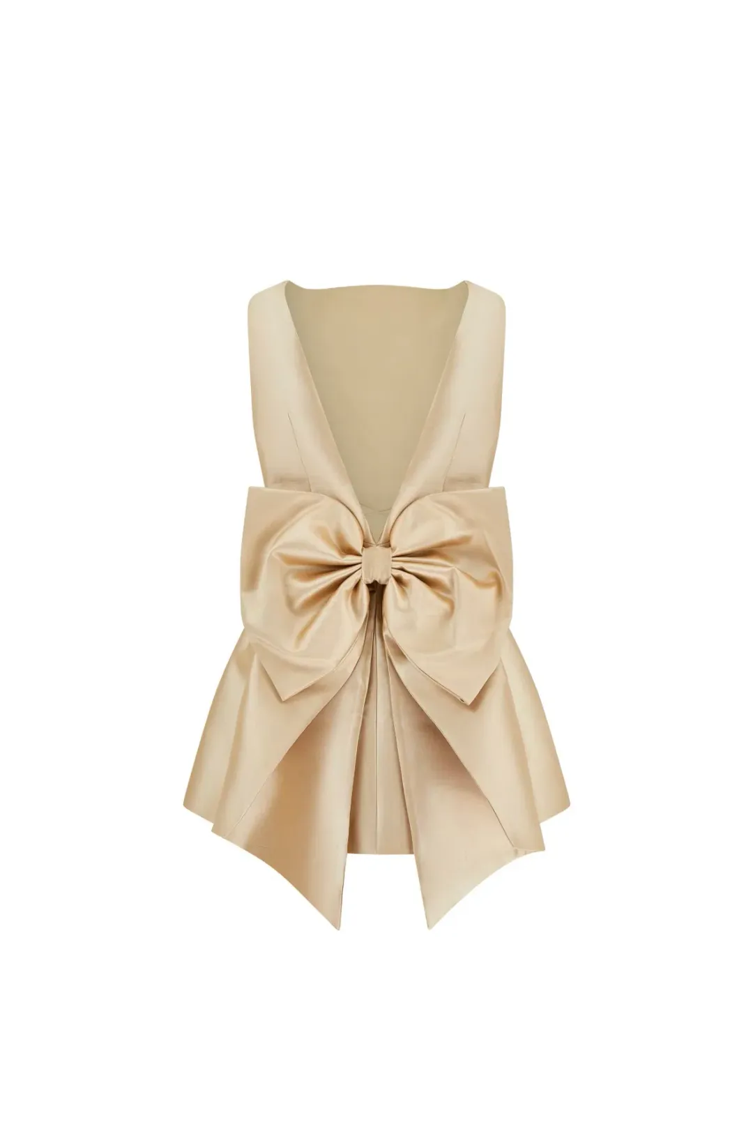 Odd Muse The Ultimate Muse Bow Detail Mini Dress in Gold Size AU10 for rent on The Volte - main image