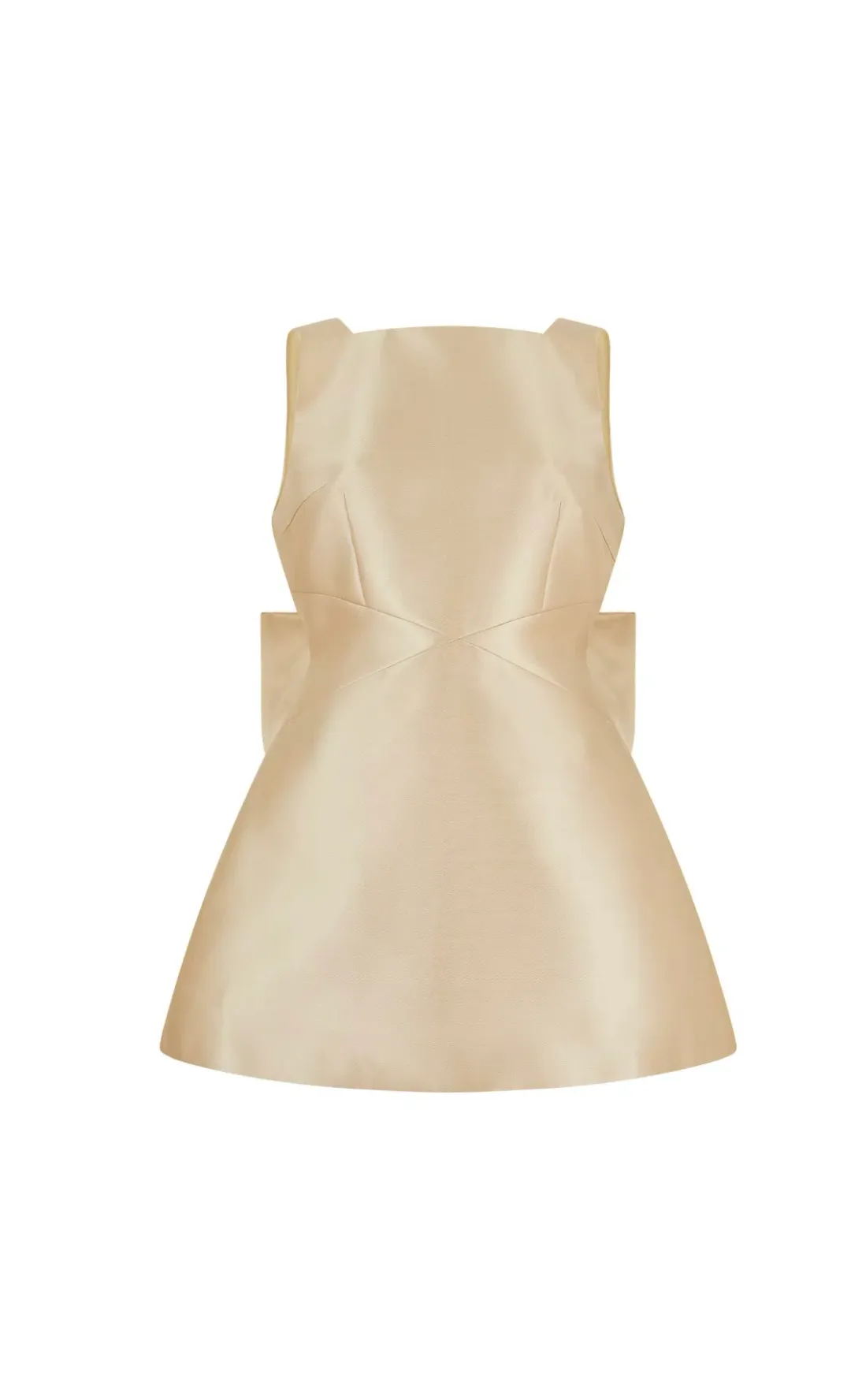 Odd Muse The Ultimate Muse Bow Detail Mini Dress in Gold Size AU10 for rent on The Volte - main image