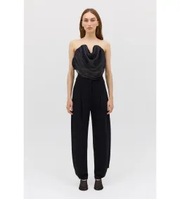 Bianca Spender Liquid Organza Tidal Bustier Top Black Size 10 for rent on The Volte - image 1