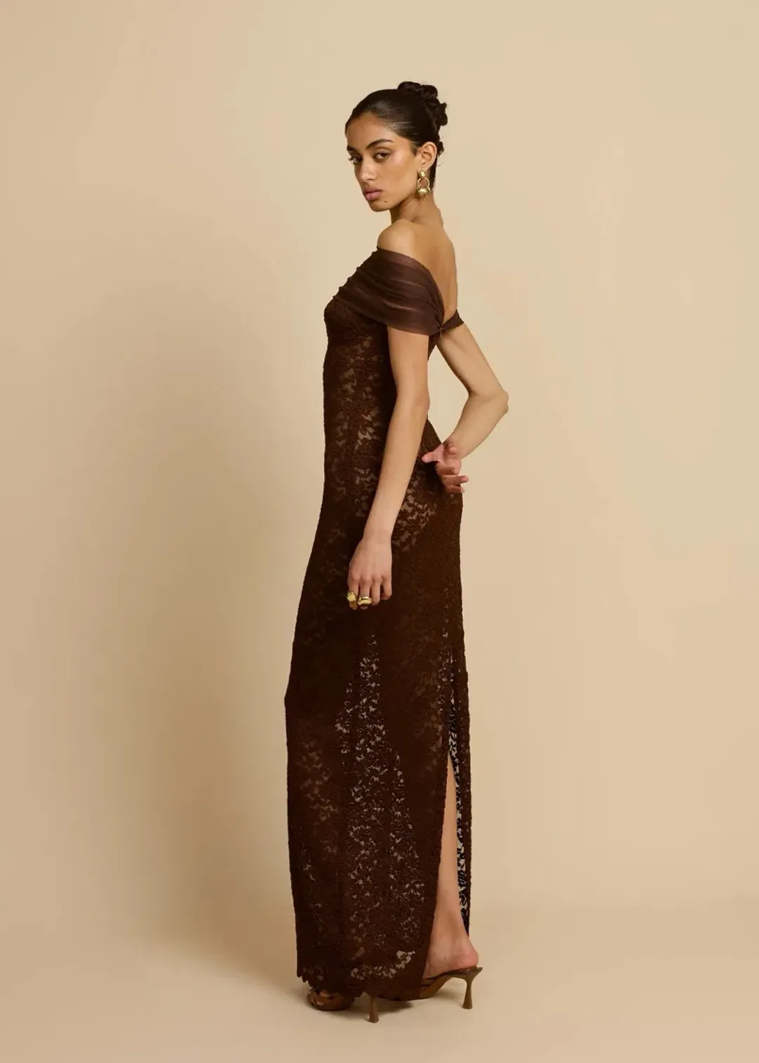 Arcina Ori Milana Dress in Chocolate Size M/AU10 for rent on The Volte - main image