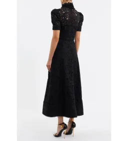 Rebecca Vallance Kitsu Short Sleeve Midi Dress Black Size AU 10 for rent on The Volte - image 2