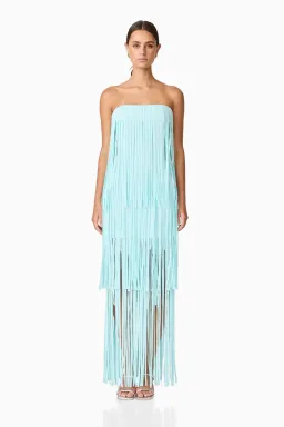 Elliatt Alya Tiered Maxi Dress in Blue Size 6 for rent on The Volte - image 1