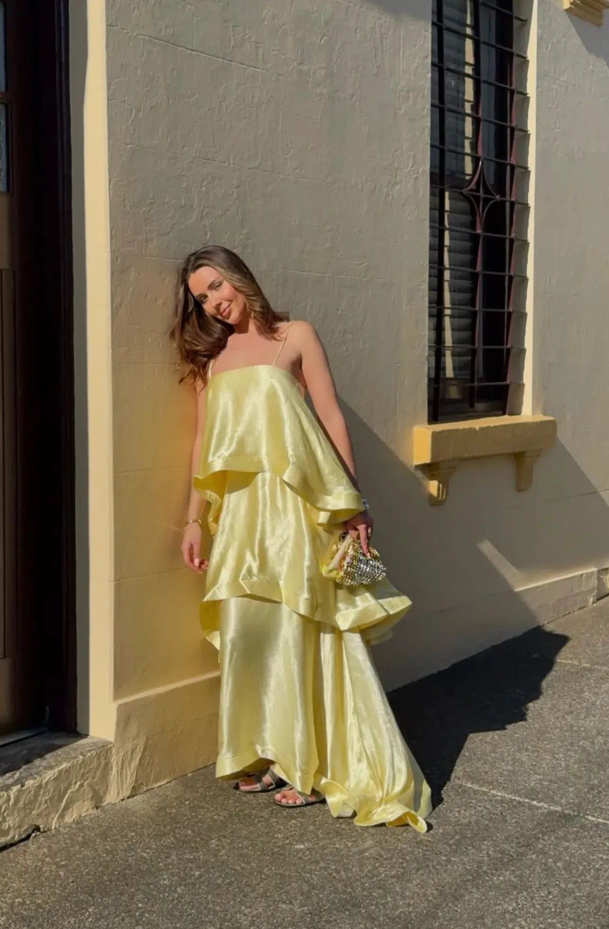 Elliatt Tilly Tiered Maxi Dress Yellow Size XS/Au 6  for rent on The Volte - main image