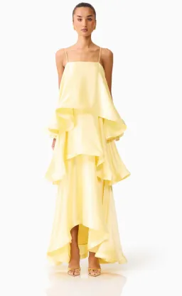 Elliatt Tilly Tiered Maxi Dress Yellow Size XS/Au 6  for rent on The Volte - image 3