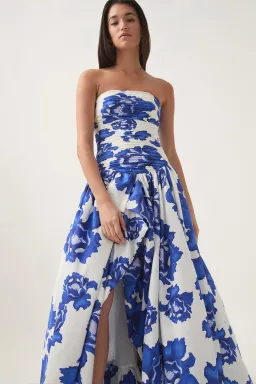 Aje Behold Maxi Dress Bodly Blooming Cobalt Size 14 for rent on The Volte - image 3