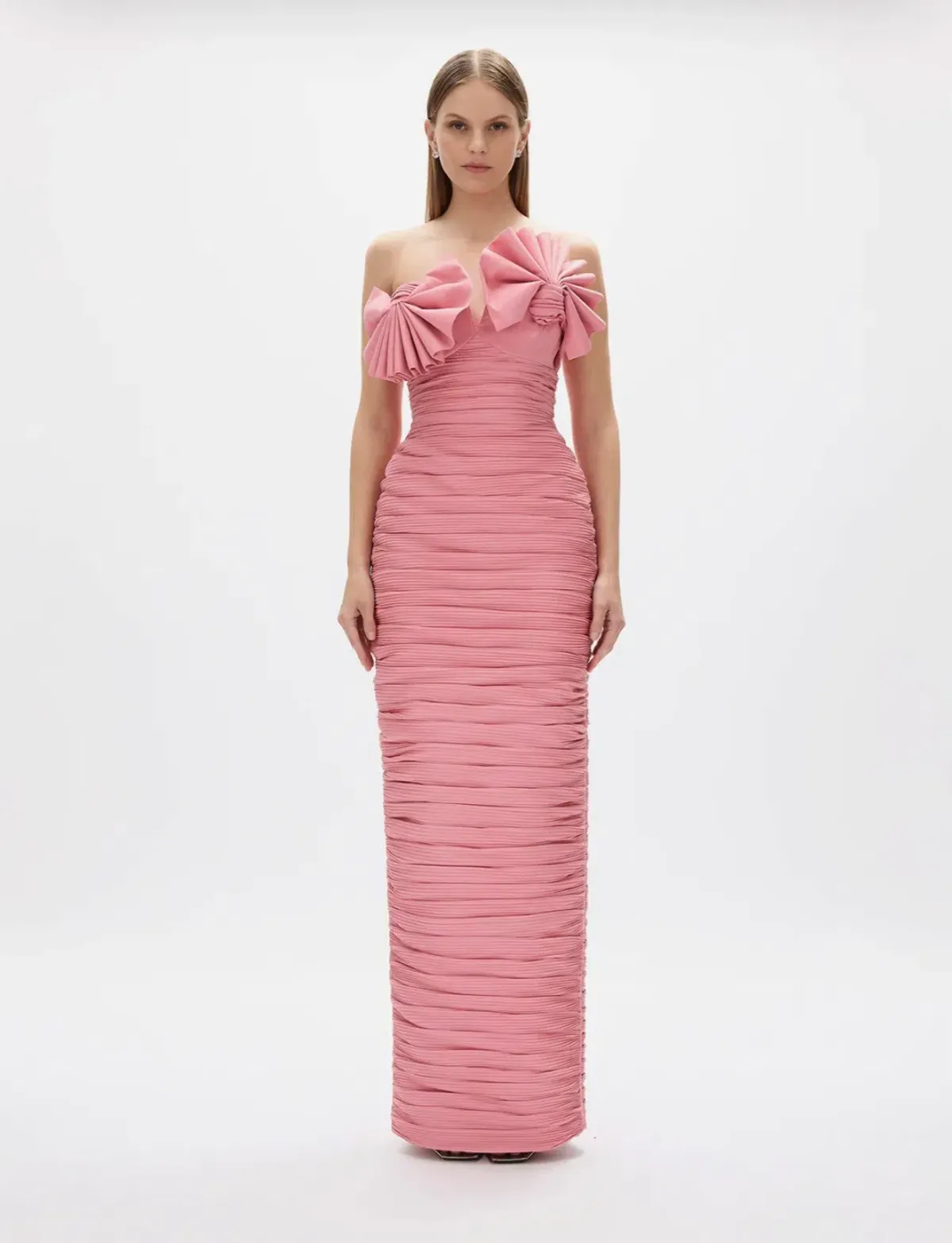 Rachel Gilbert Jensen Gown Maxi Pink Size AU 14 for rent on The Volte - main image