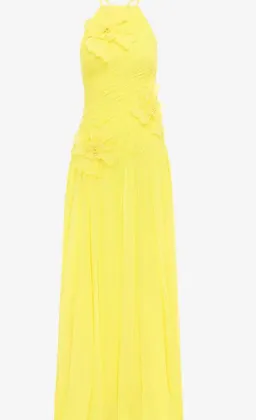 Leo Lin Amaya Floral Applique Gown in Sunshine Size 6 for rent on The Volte - image 1