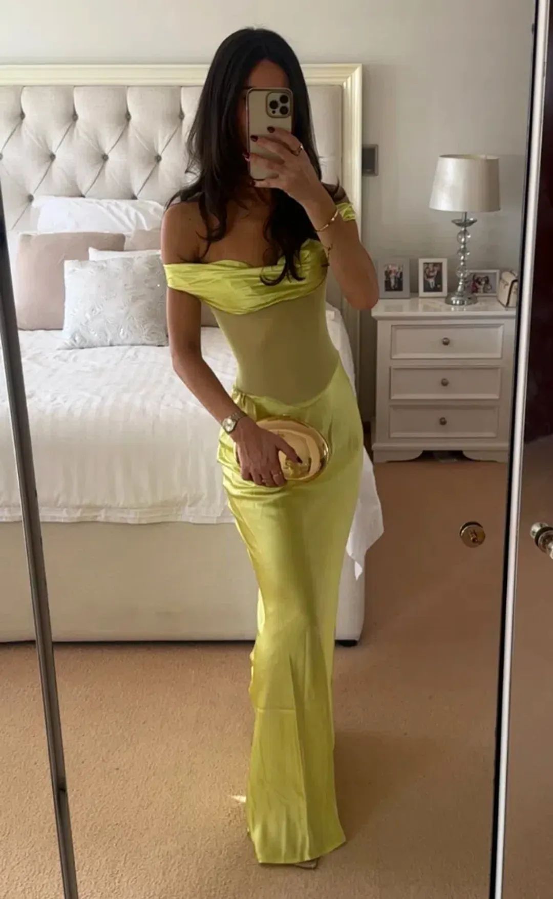 Natalie Rolt Gwynetth Gown Maxi Dress in Chartreuse Size S/AU 8 for rent on The Volte - main image
