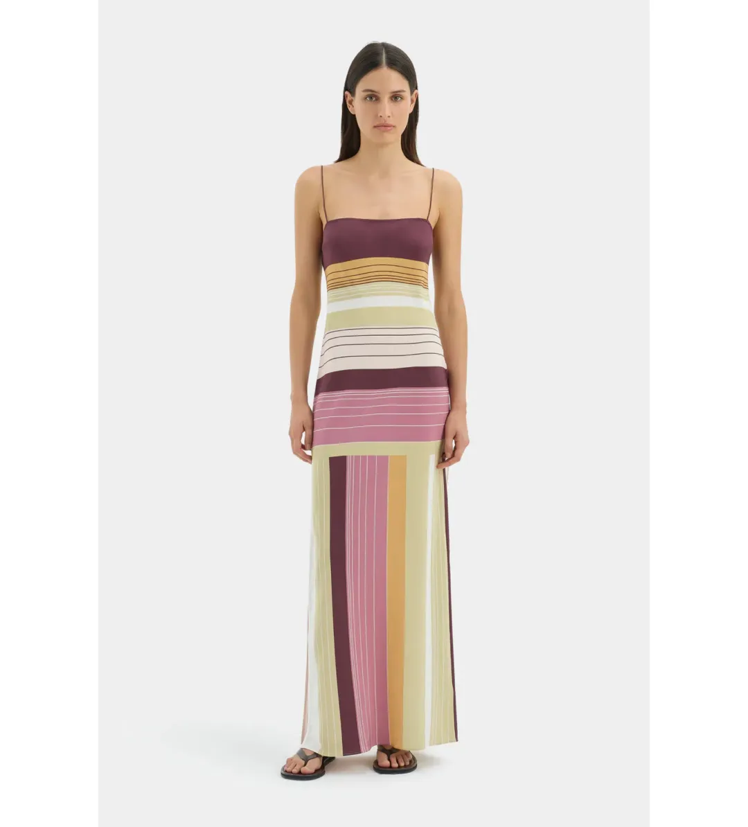 Sir The Label Fontana Slip Maxi Dress in Elisa Stripe Size 8 for rent on The Volte - main image