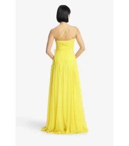 Leo Lin Amya Floral Appliqué Maxi Gown in Sunshine Size AU 8 for rent on The Volte - image 3