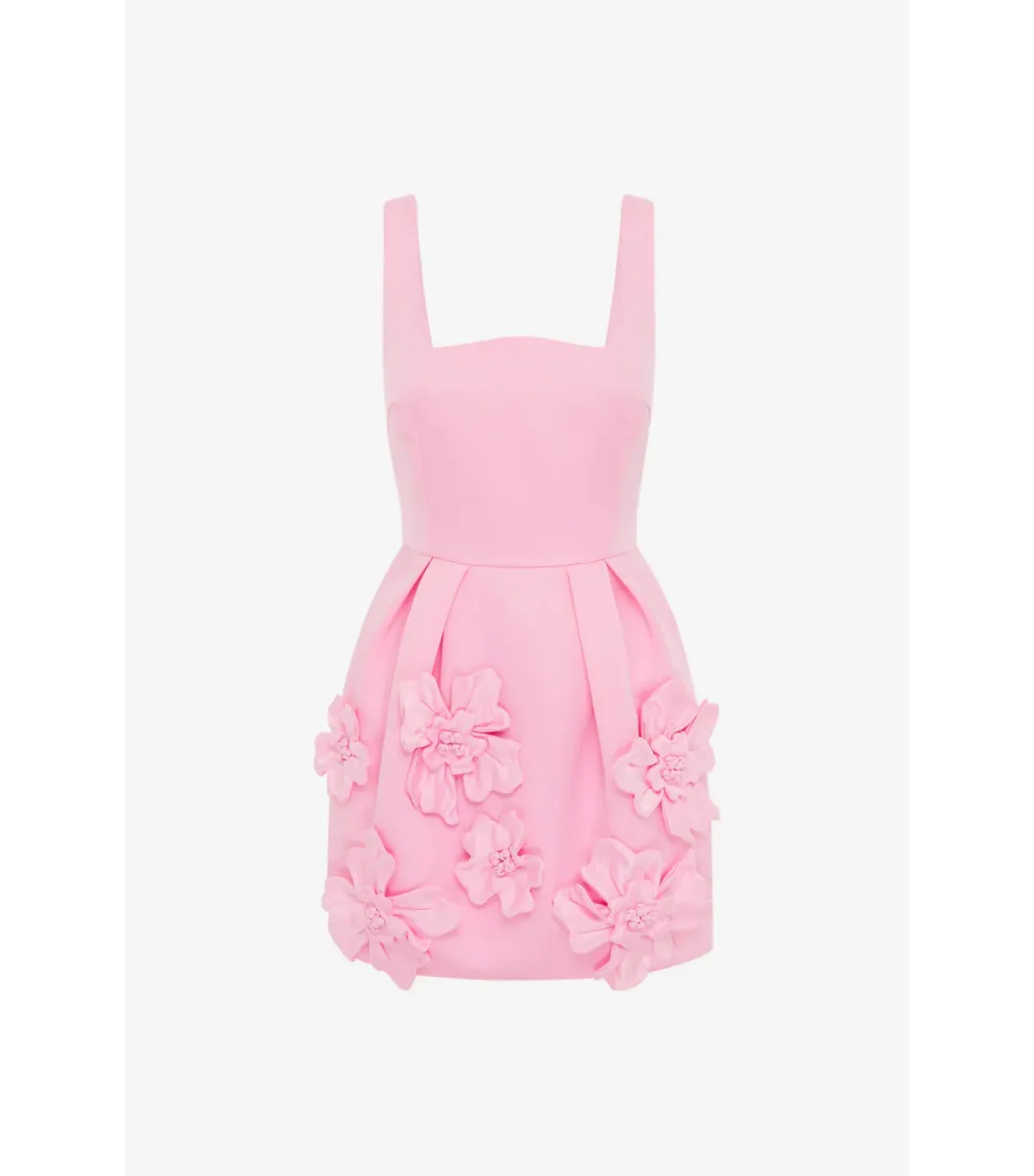 Leo Lin Piper Floral Appliqué Bell Shape Mini Dress Baby Pink Size AU 8 for rent on The Volte - main image