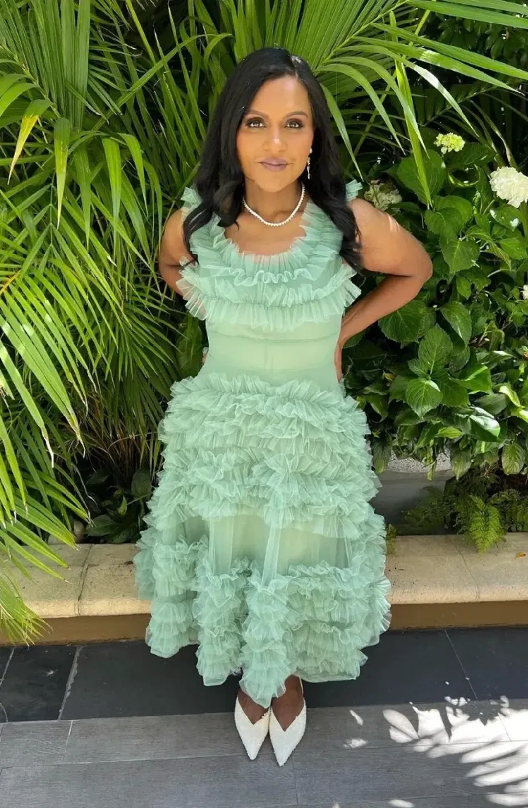 Molly Goddard Mertyl Tiered Ruffled Tulle Midi Dress Size 12 for rent on The Volte - main image