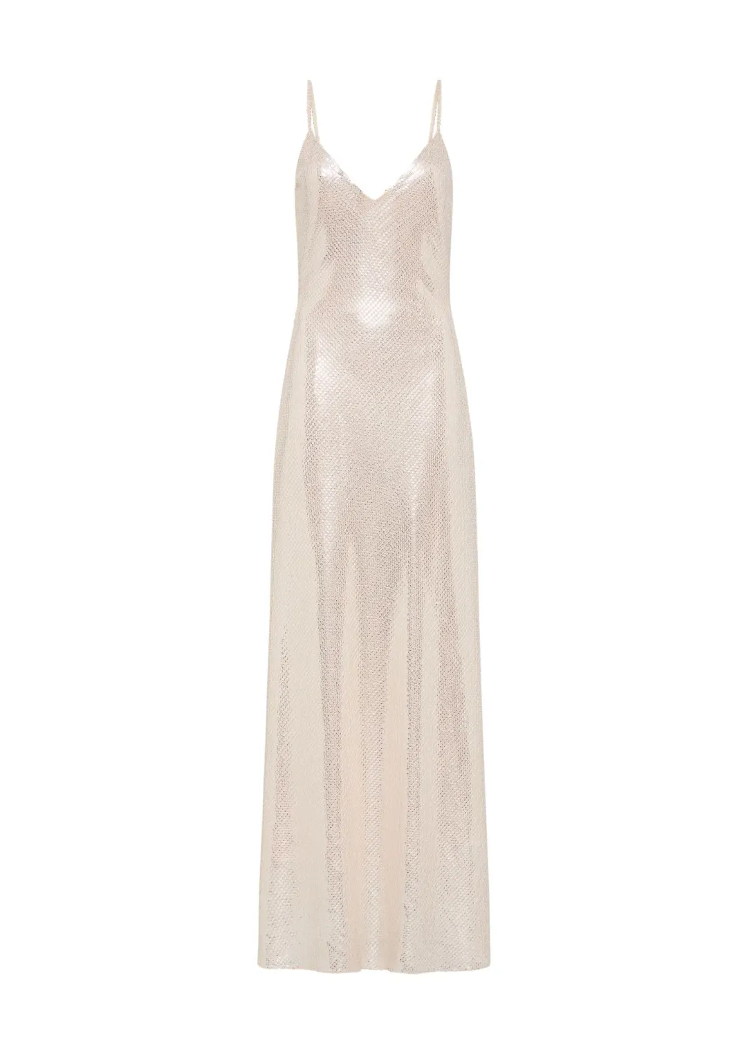 Manning Cartell High Voltage Slip Maxi Dress in Nude Silver Size 10 for rent on The Volte - main image