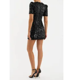 Rebecca Vallance Diana Bow Mini Dress Black Size 8 for rent on The Volte - image 3