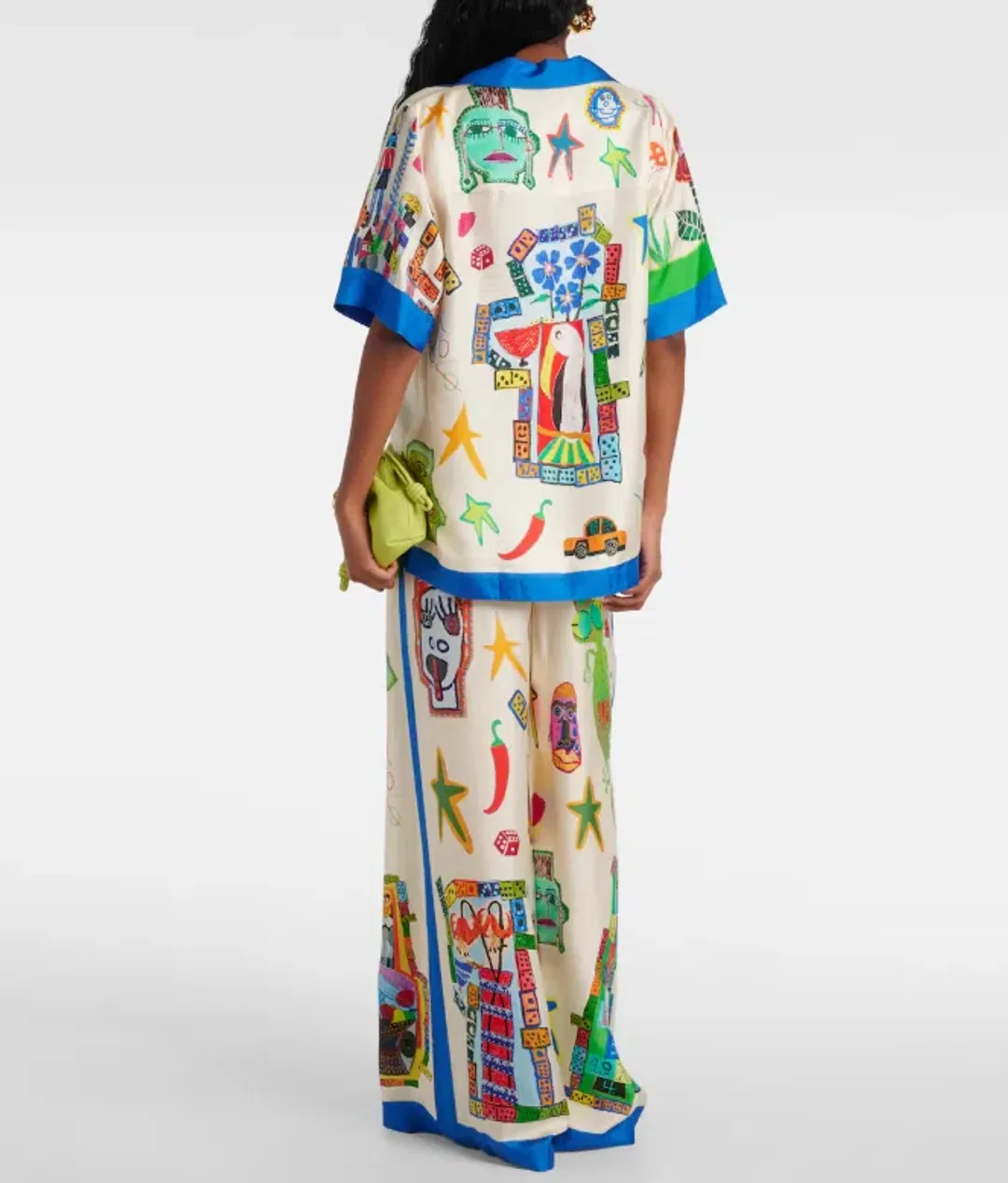Alemais Rollers Silk Twill Shirt and Pants Multi Size AU 12 for rent on The Volte - main image