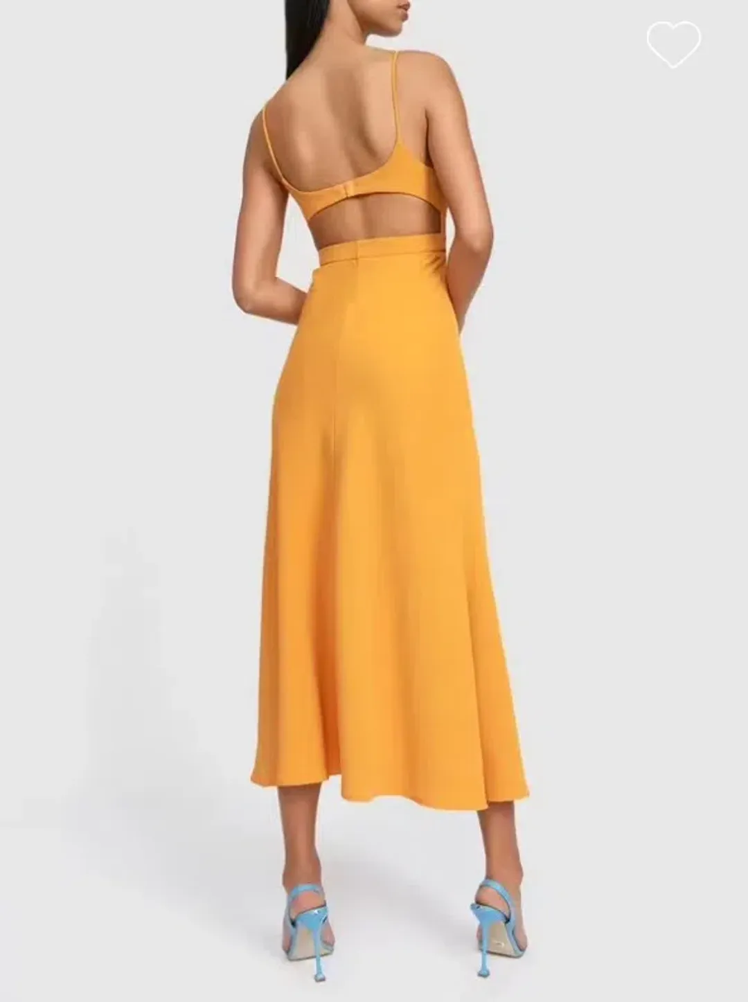 By Johnny Callia Wire Midi Dress Apricot Orange Size 12 for rent on The Volte - main image
