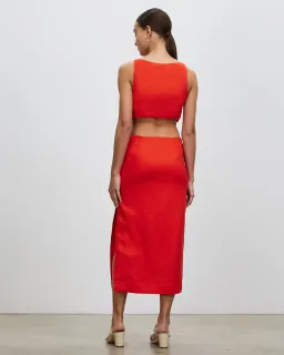 Lover Talia Midi Dress Red Size 12 for rent on The Volte - image 3