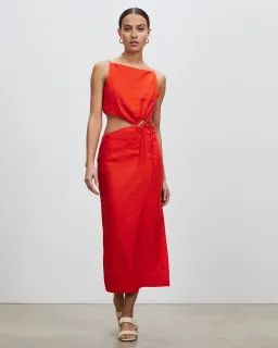 Lover Talia Midi Dress Red Size 12 for rent on The Volte - image 4