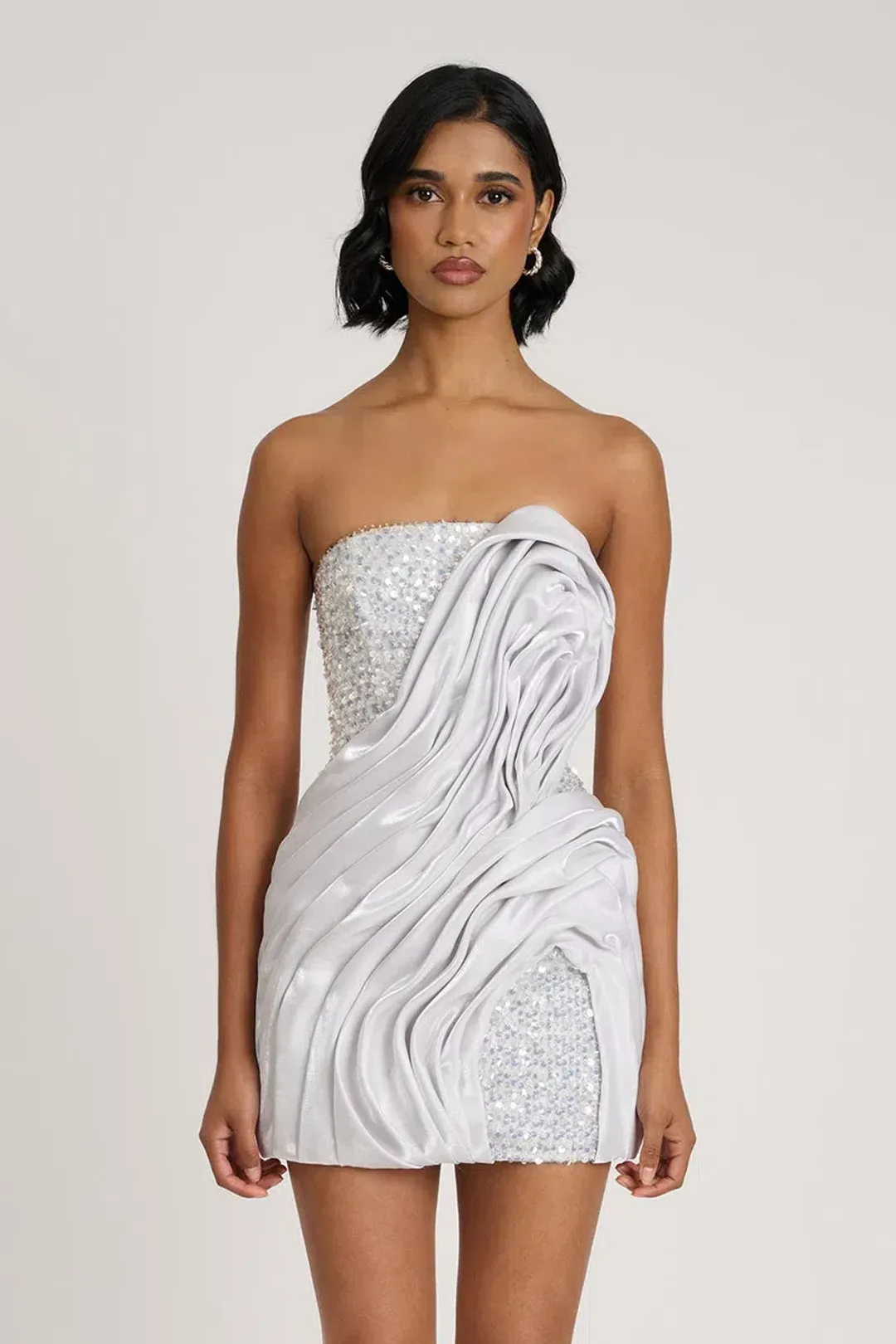 Eliya The Label Naya Mini Dress Silver Size XS / AU 6 for rent on The Volte - main image