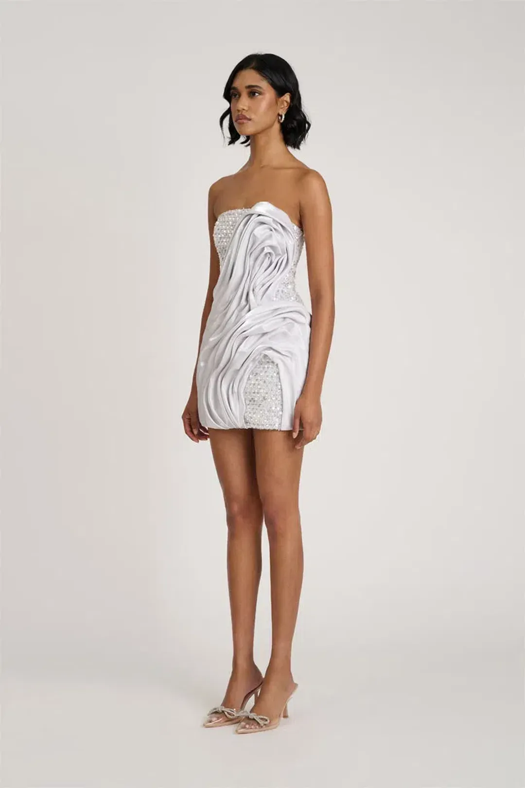 Eliya The Label Naya Mini Dress Silver Size XS / AU 6 for rent on The Volte - main image